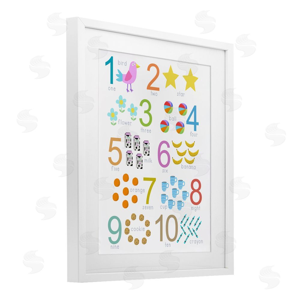 Carla Daly Fun Learning To Count White Framed Print Under Glass Wall Art