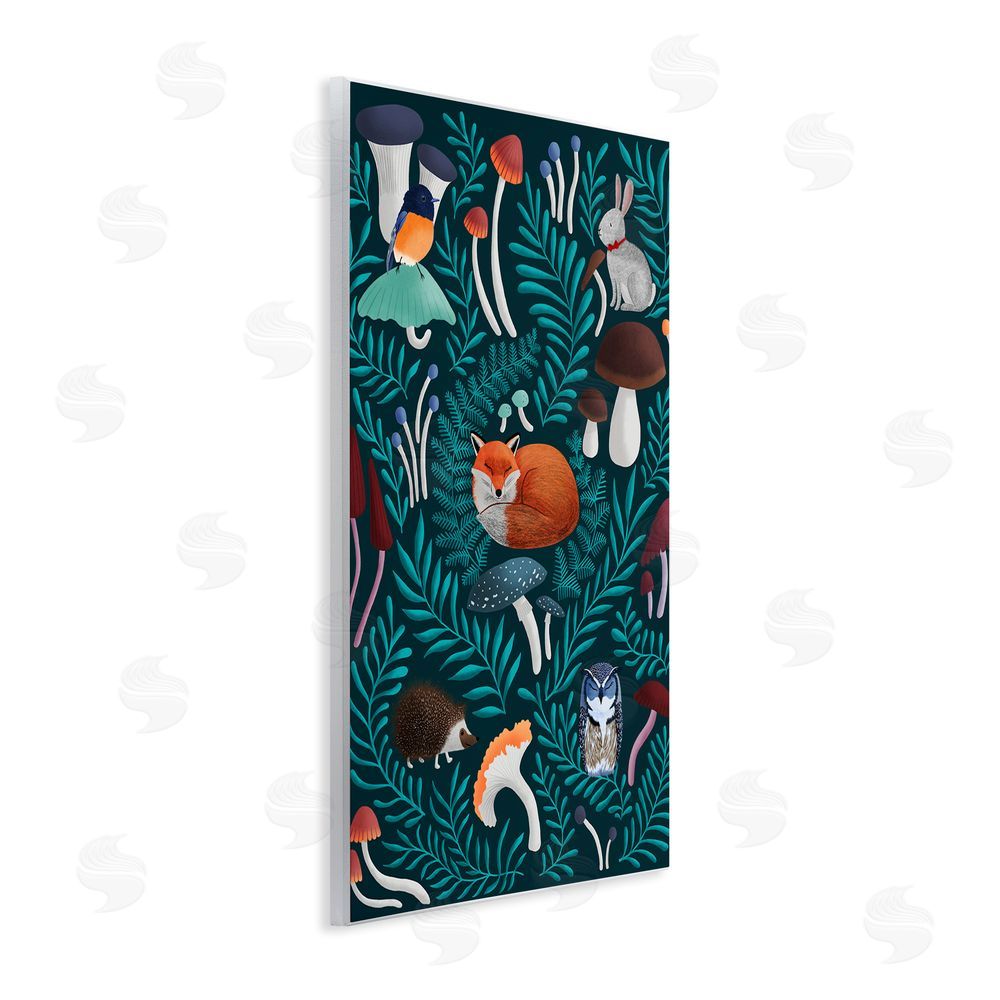 Metka Hiti Woodland Animals & Botanical Sprigs Wooden Wall Plaque Art Print