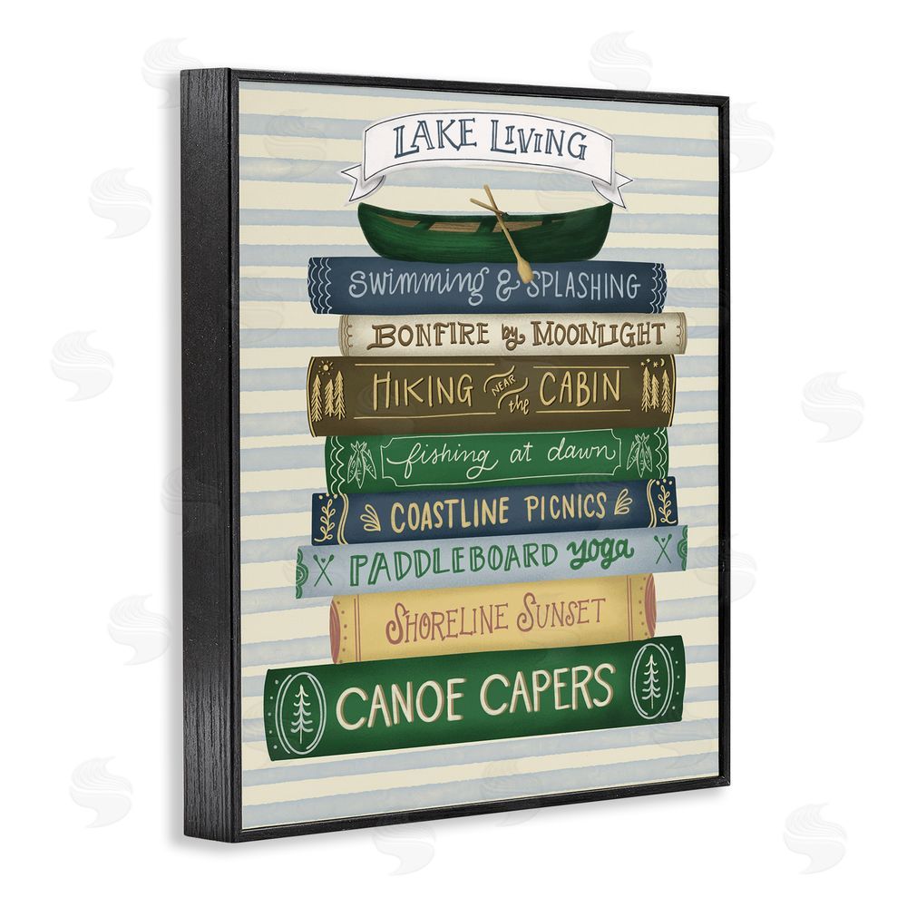 Giao Williams Lake Living Books Black Framed Giclee Wall Art Print