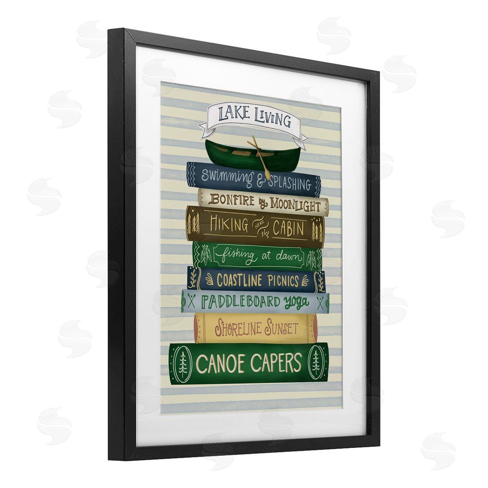 Giao Williams Lake Living Books Black Framed Print Under Glass Wall Art