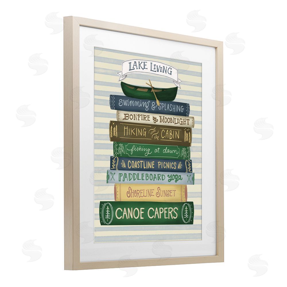 Giao Williams Lake Living Books Brown Framed Print Under Glass Wall Art