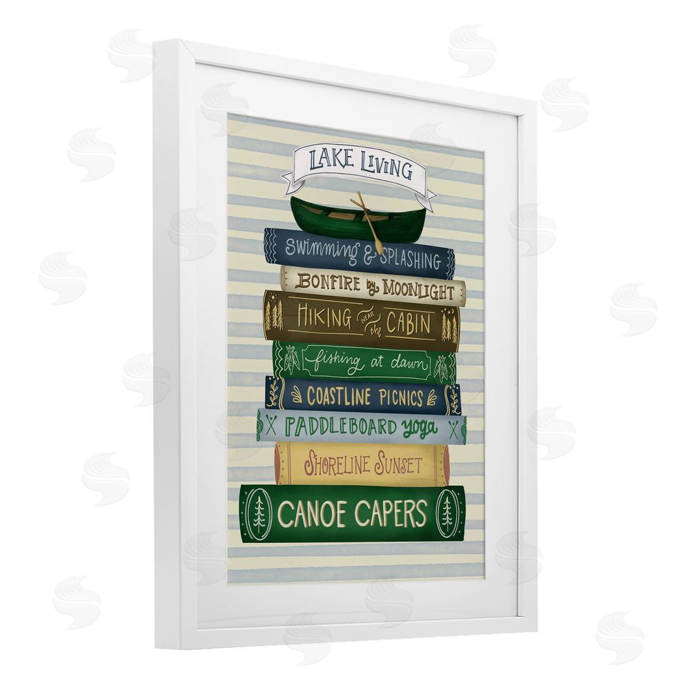 Giao Williams Lake Living Books White Framed Print Under Glass Wall Art
