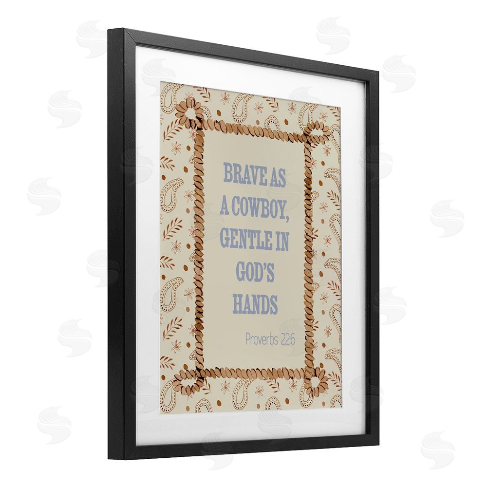 Nina Jacobs Brave As A Cowboy In Faith Black Framed Print Under Glass Wall Art