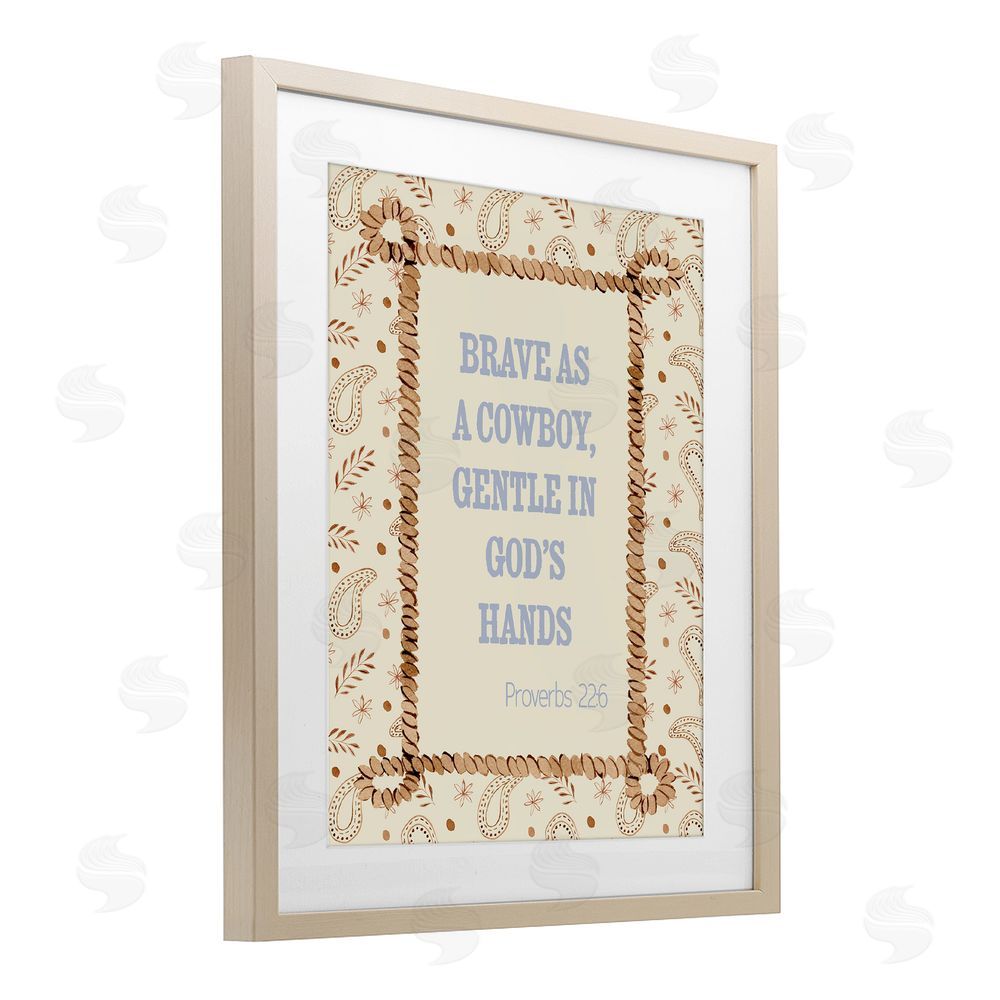 Nina Jacobs Brave As A Cowboy In Faith Brown Framed Print Under Glass Wall Art