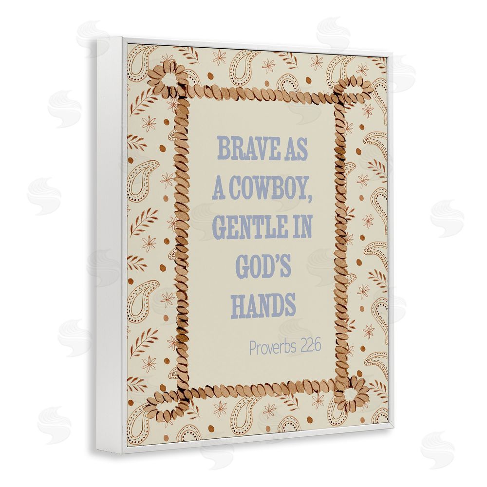 Nina Jacobs Brave As A Cowboy In Faith White Framed Giclee Wall Art Print