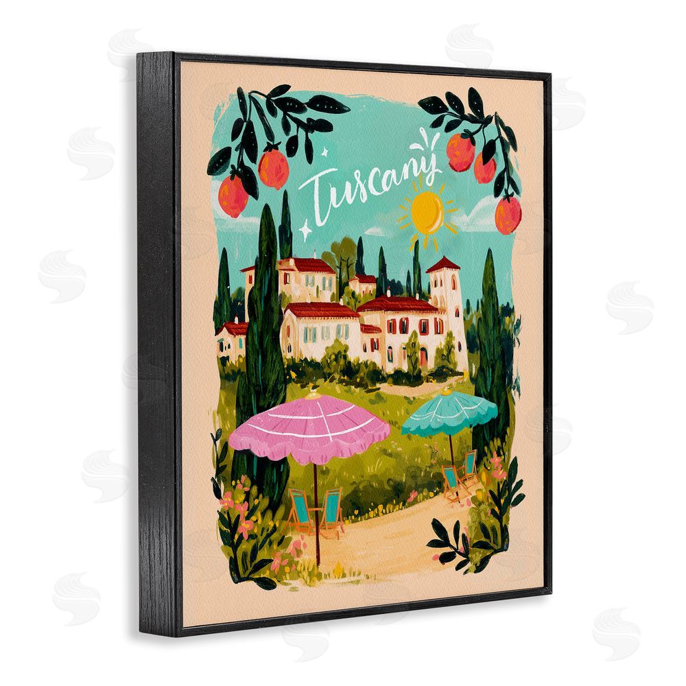 Yen Fruit Bordered Tuscany Black Framed Giclee Print Wall Art