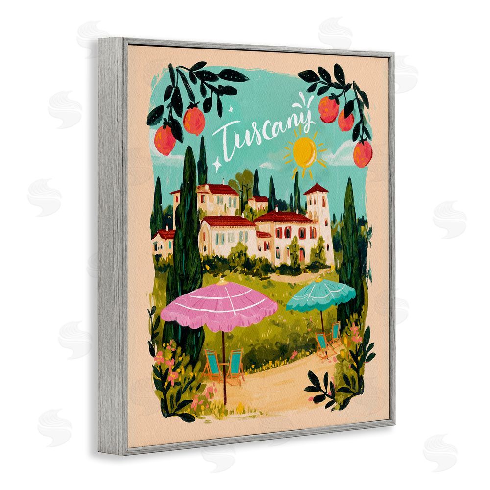 Yen Fruit Bordered Tuscany Gray Framed Giclee Print Wall Art