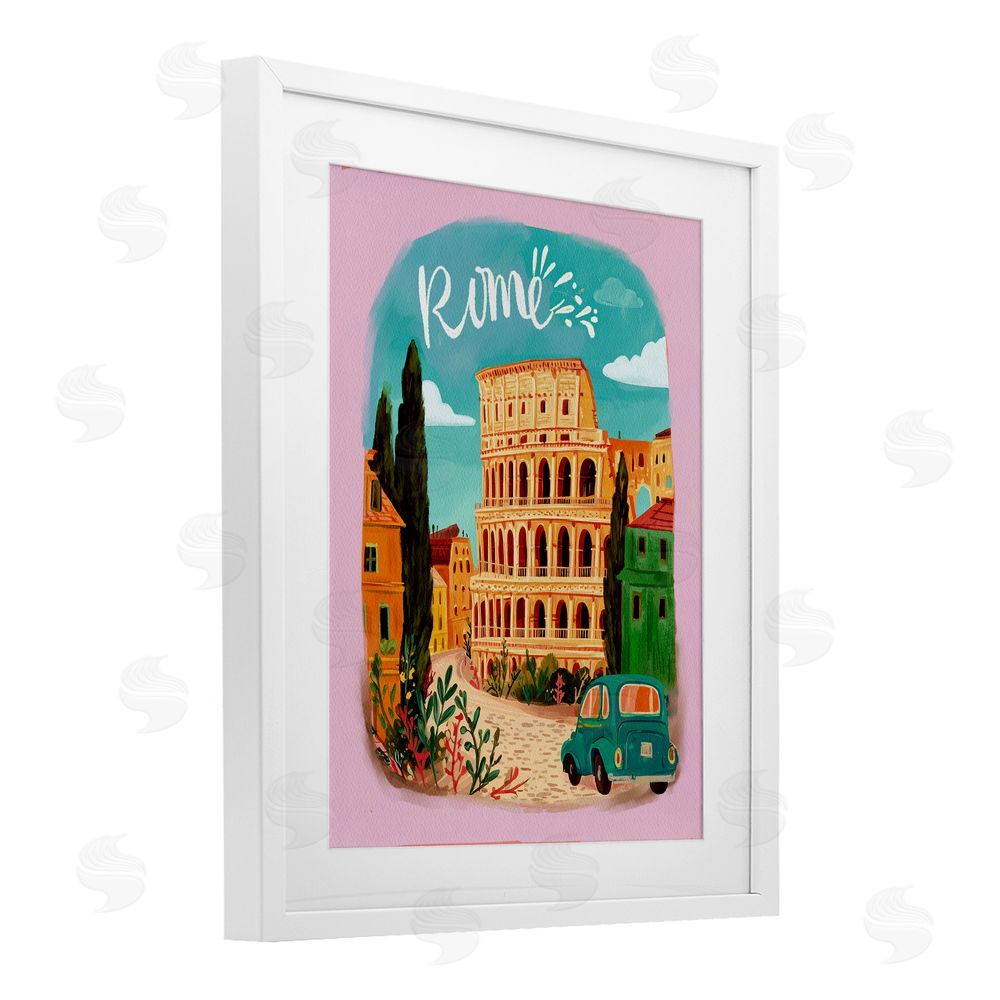 Yen Rome Travel Spot Architecture White Framed Print Under Glass Wall Art