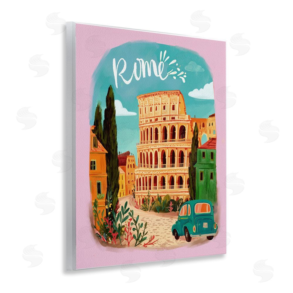 Yen Rome Travel Spot Architecture Wooden Wall Plaque Art Print