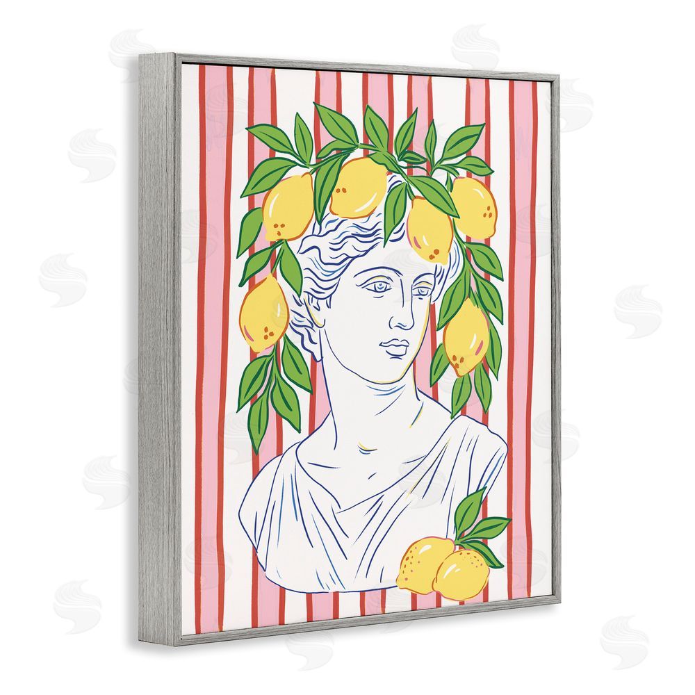 Radhika Modi La Limona Sculpture Face Gray Framed Giclee Wall Art Print