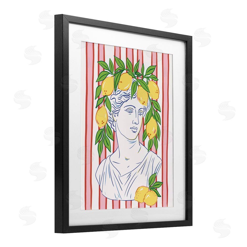 Radhika Modi La Limona Sculpture Face Black Framed Print Under Glass Wall Art