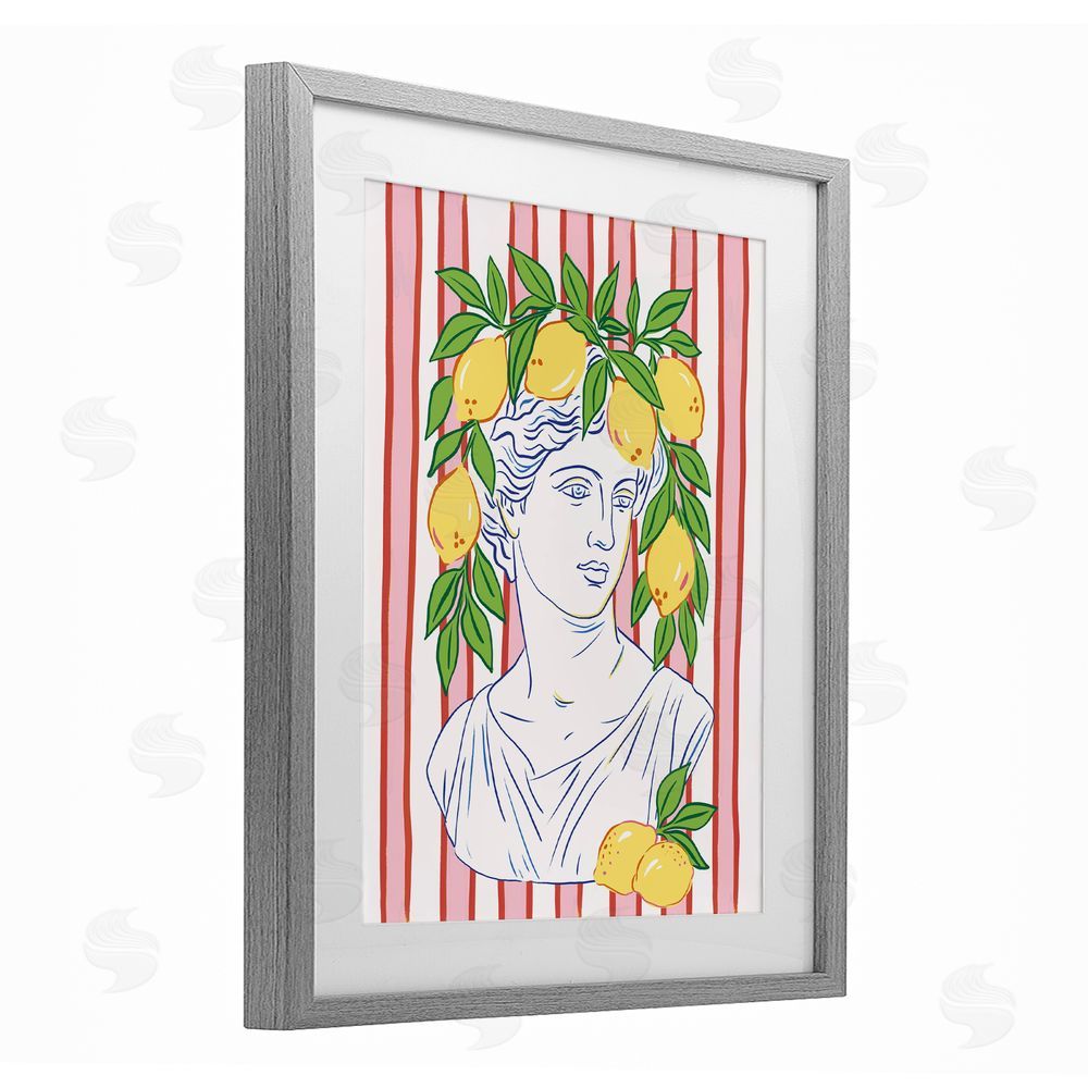 Radhika Modi La Limona Sculpture Face Gray Framed Print Under Glass Wall Art