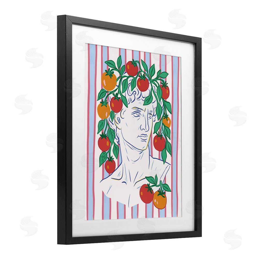 Radhika Modi La Rossa Sculpture Face Black Framed Print Under Glass Wall Art