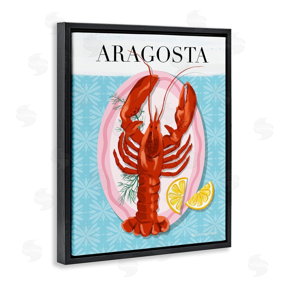 Kelley Talent Aragosta Lobster Dish Black Floating Frame Canvas Wall Art Print