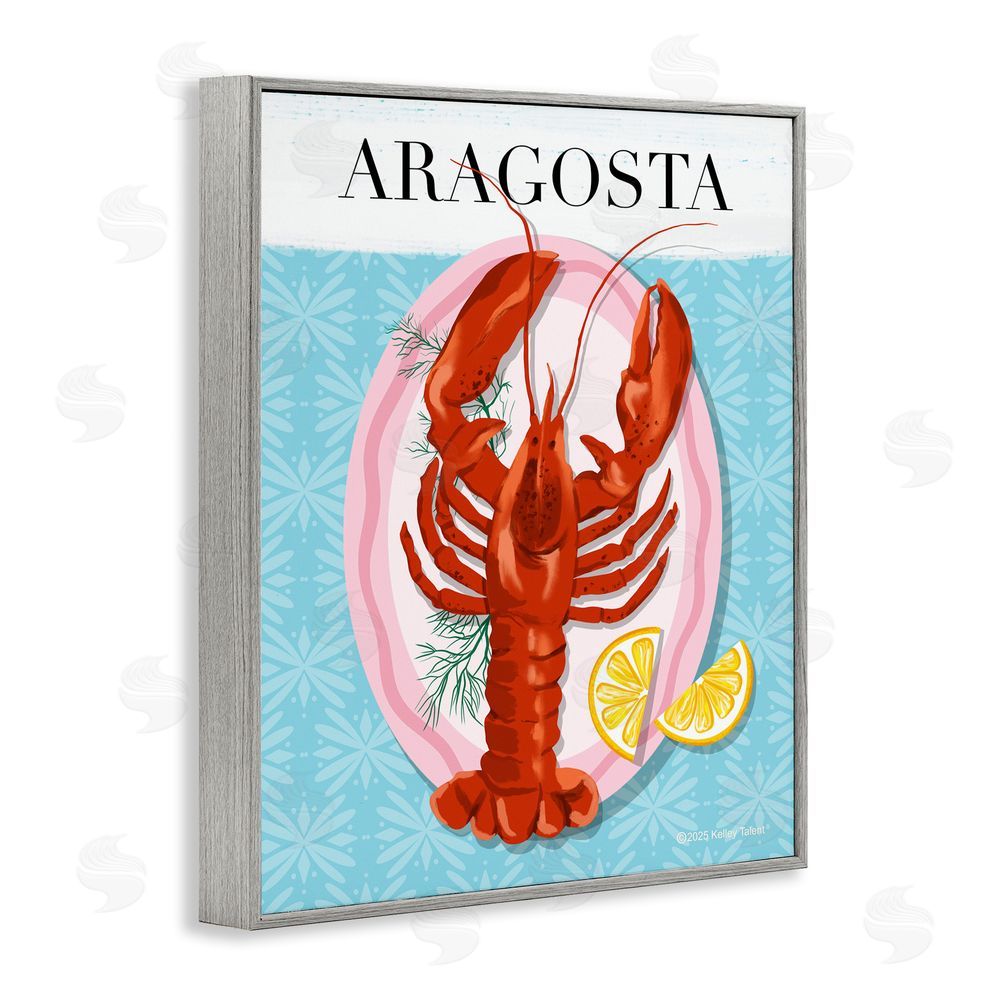 Kelley Talent Aragosta Lobster Dish Gray Framed Giclee Wall Art Print