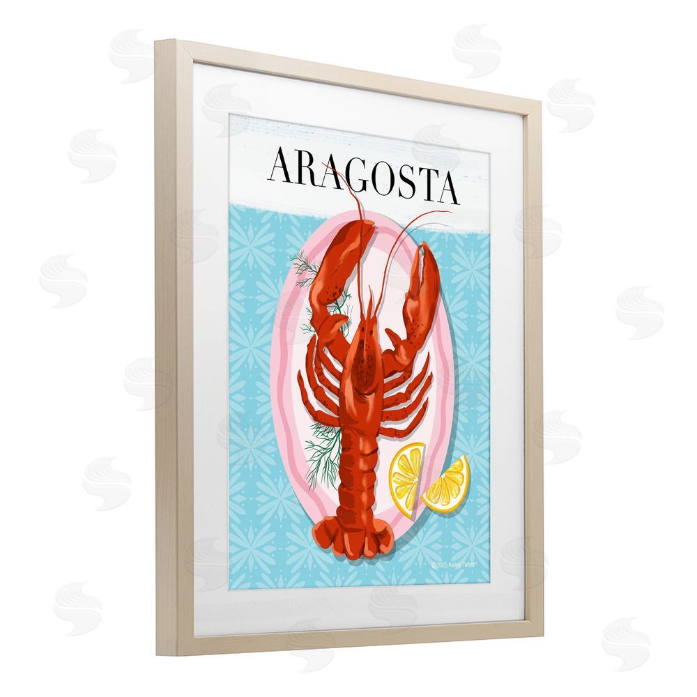 Kelley Talent Aragosta Lobster Dish Brown Framed Print Under Glass Wall Art
