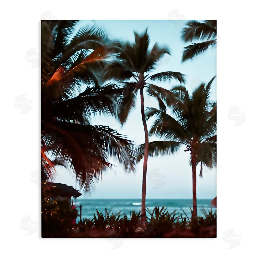 Noah Bay Shady Palms Beachfront Stretched Canvas Wall Art Print