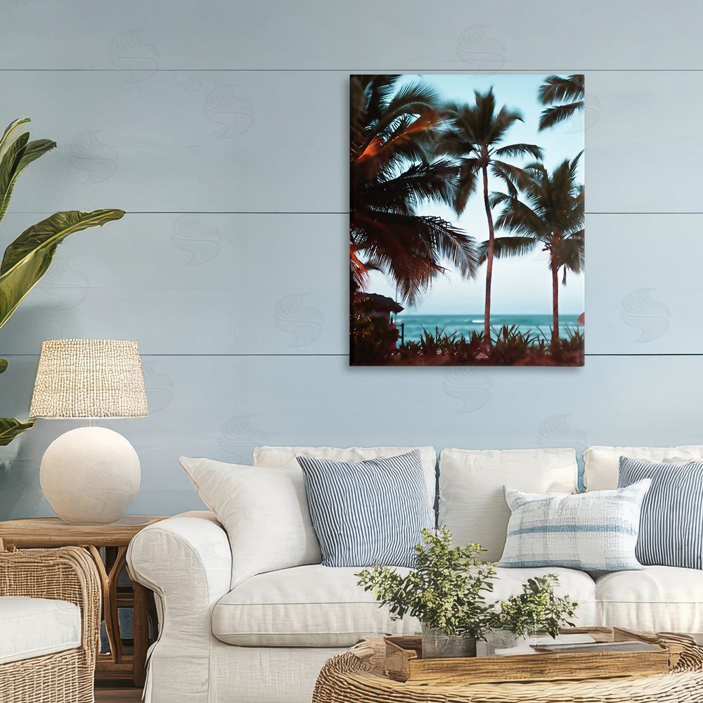 Noah Bay Shady Palms Beachfront Stretched Canvas on Wall