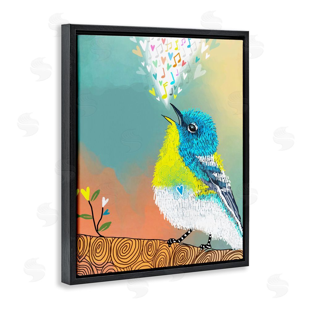 Suzanne Millius Dream Chaser Songbird Black Floating Frame Canvas Wall Art Print
