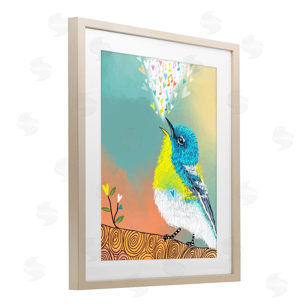 Suzanne Millius Dream Chaser Songbird Brown Framed Print Under Glass Wall Art