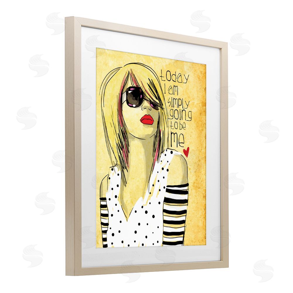 Suzanne Millius Today I Am Simply Me Brown Framed Print Under Glass with White Mat Wall Art