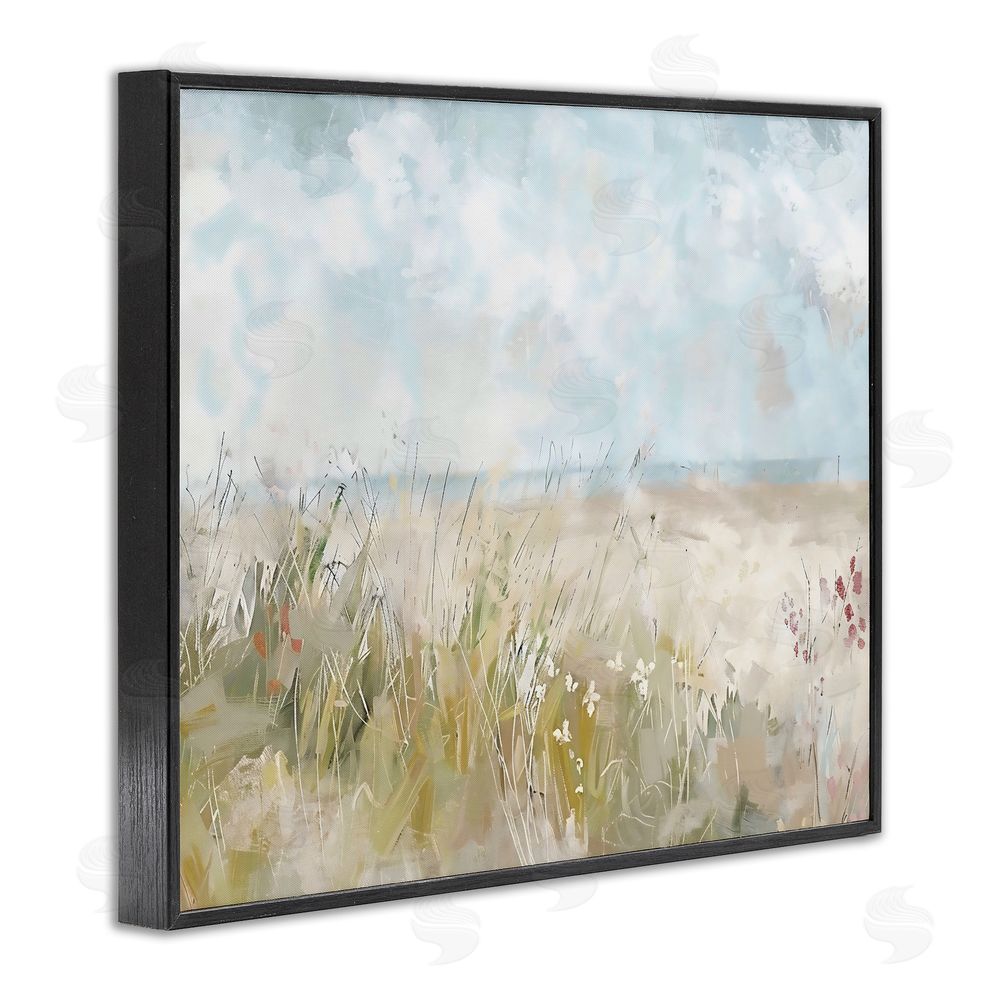 Creative Studio Flowers By The Ocean Black Framed Giclee Wall Art