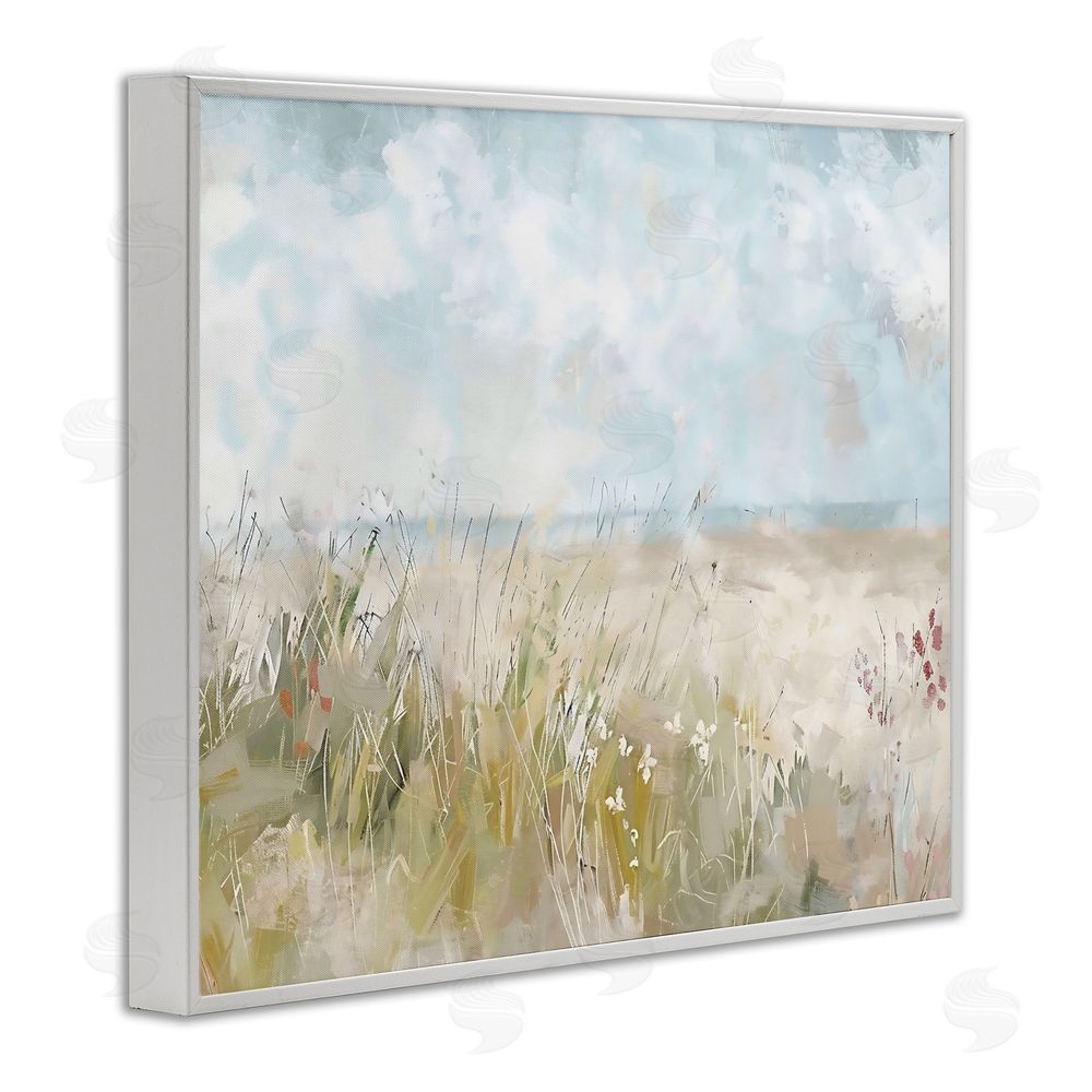 Creative Studio Flowers By The Ocean White Framed Giclee Wall Art