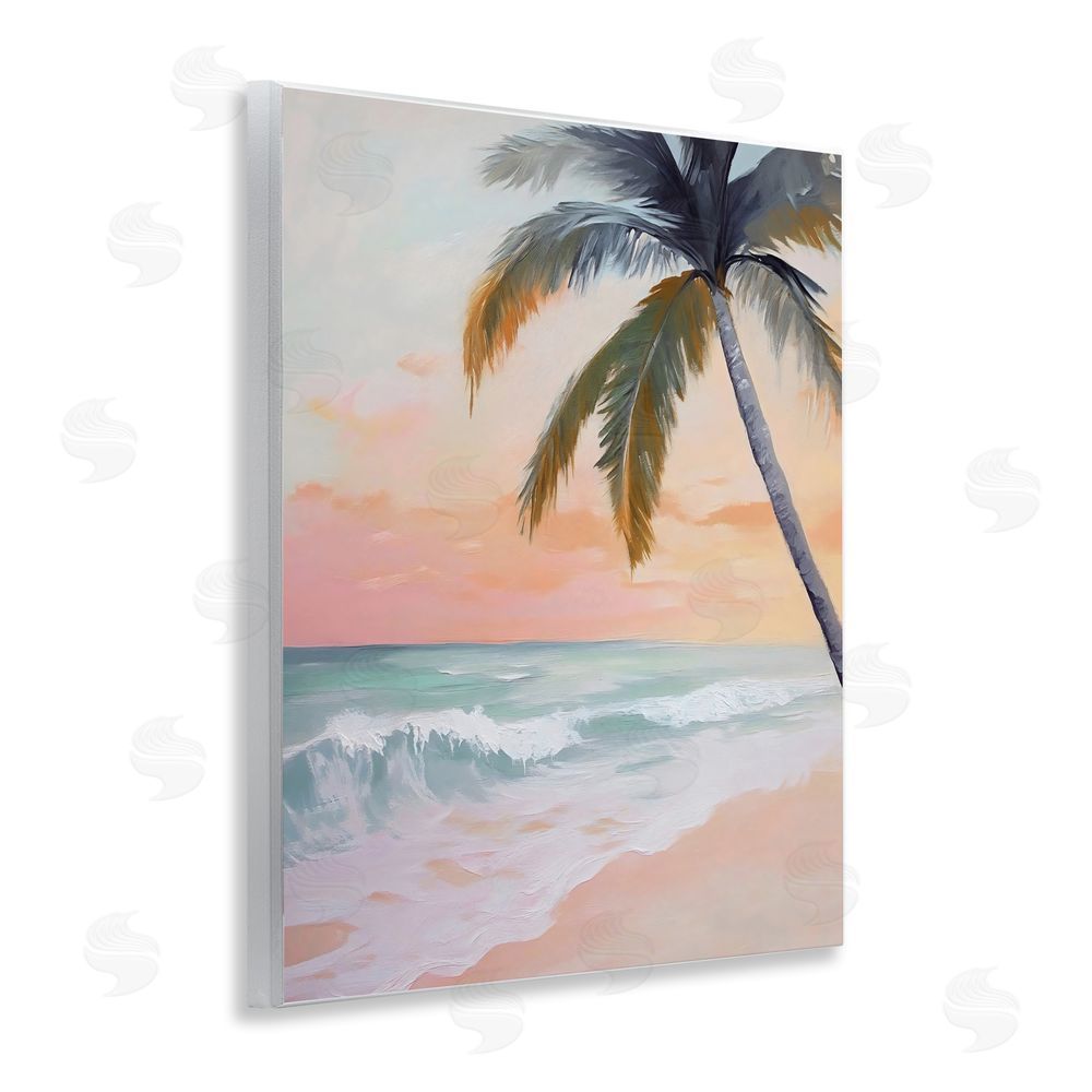 Creative Studio Tranquil Sunset & Beach Palm Wall Plaque Printed Art
