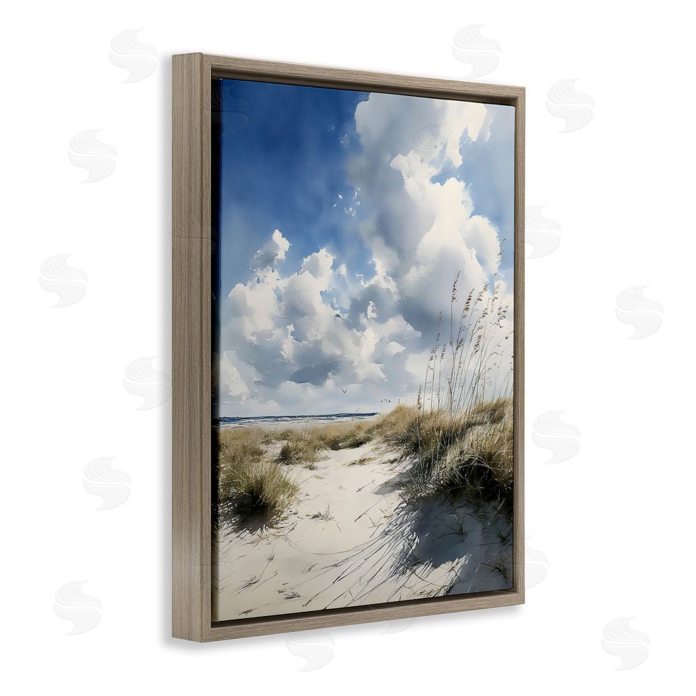 Franklyn Gregory Dunes In The Sunshine Brown Floating Frame Canvas Wall Art Print