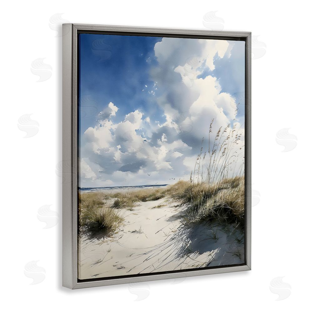 Franklyn Gregory Dunes In The Sunshine Gray Floating Frame Canvas Wall Art Print
