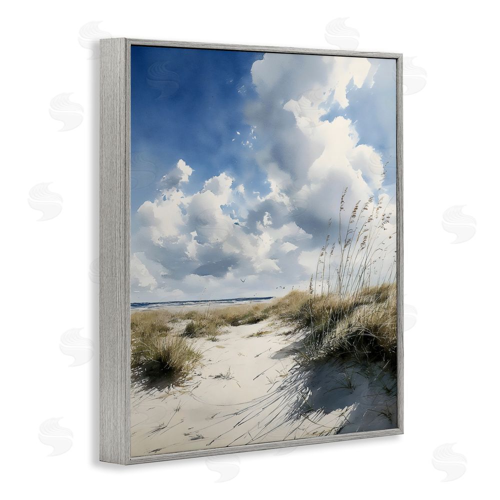 Franklyn Gregory Dunes In The Sunshine Gray Framed Giclee Wall Art Print