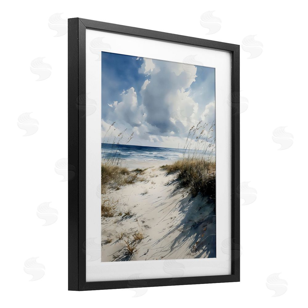 Franklyn Gregory Dune Beach at Midday Black Framed Print Under Glass Wall Art