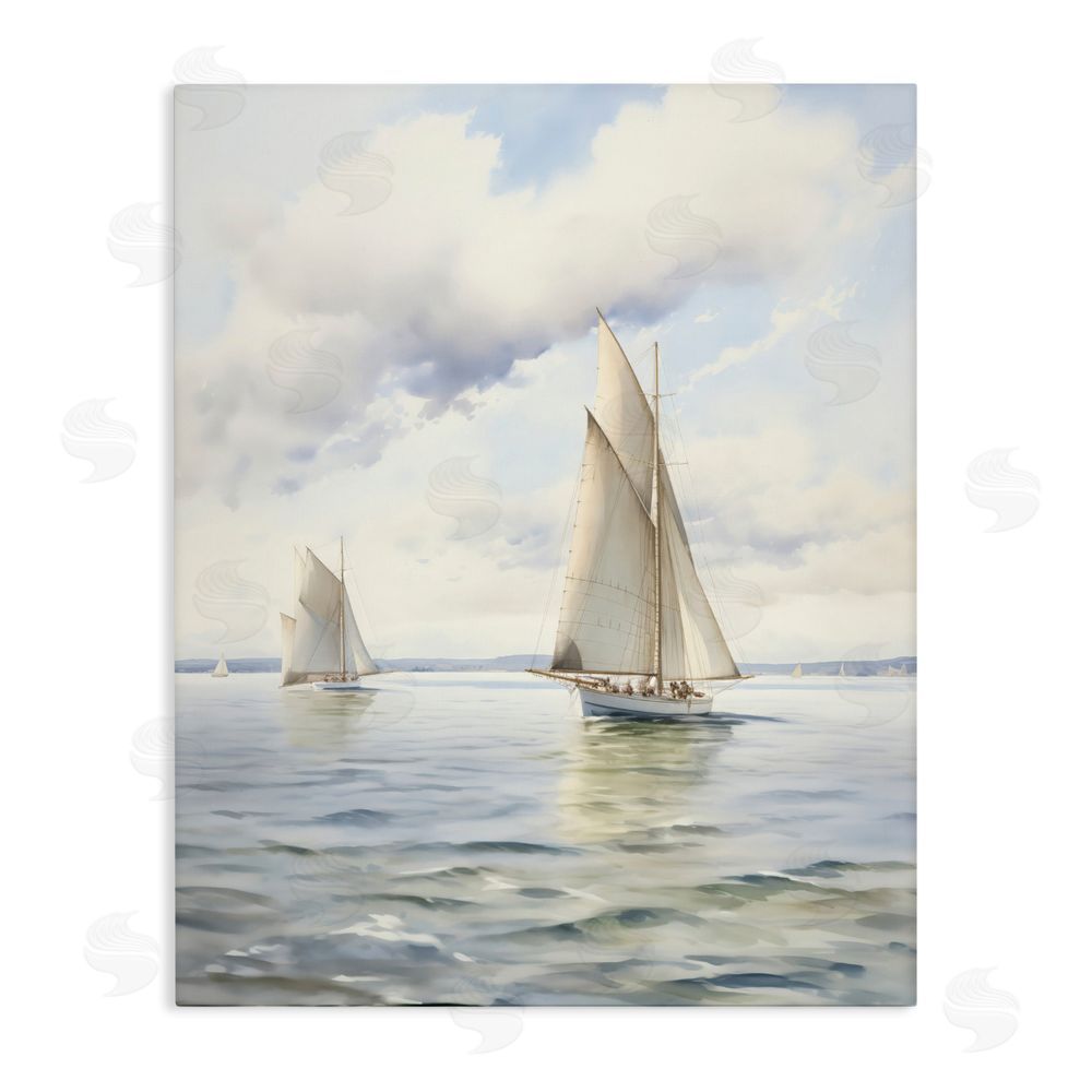 LSR Design Studio Sailing Toward a Tranquil Horizon Stretched Canvas Wall Art Print
