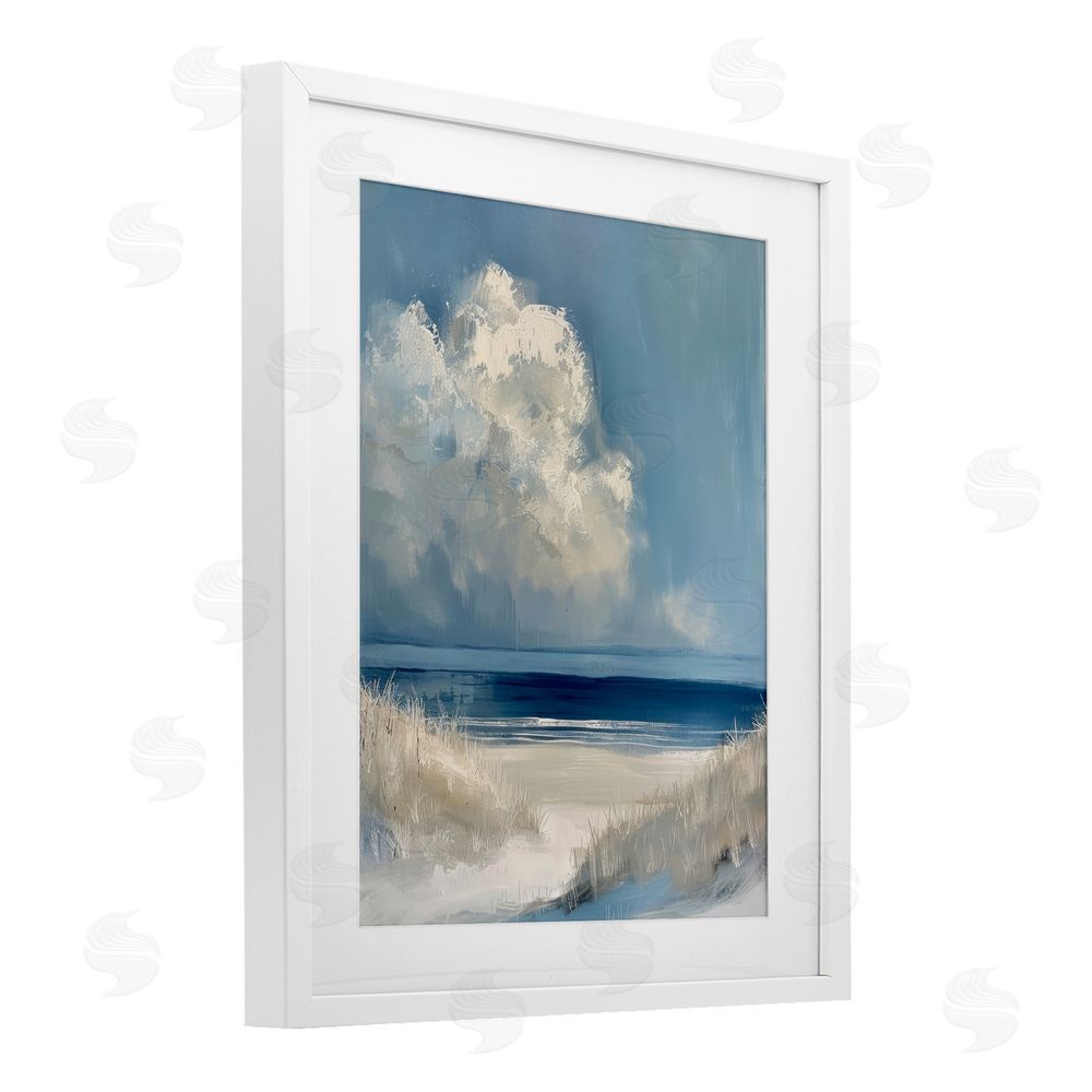 Petal Prints Design Dark Waters Ahead White Framed Print Under Glass Wall Art