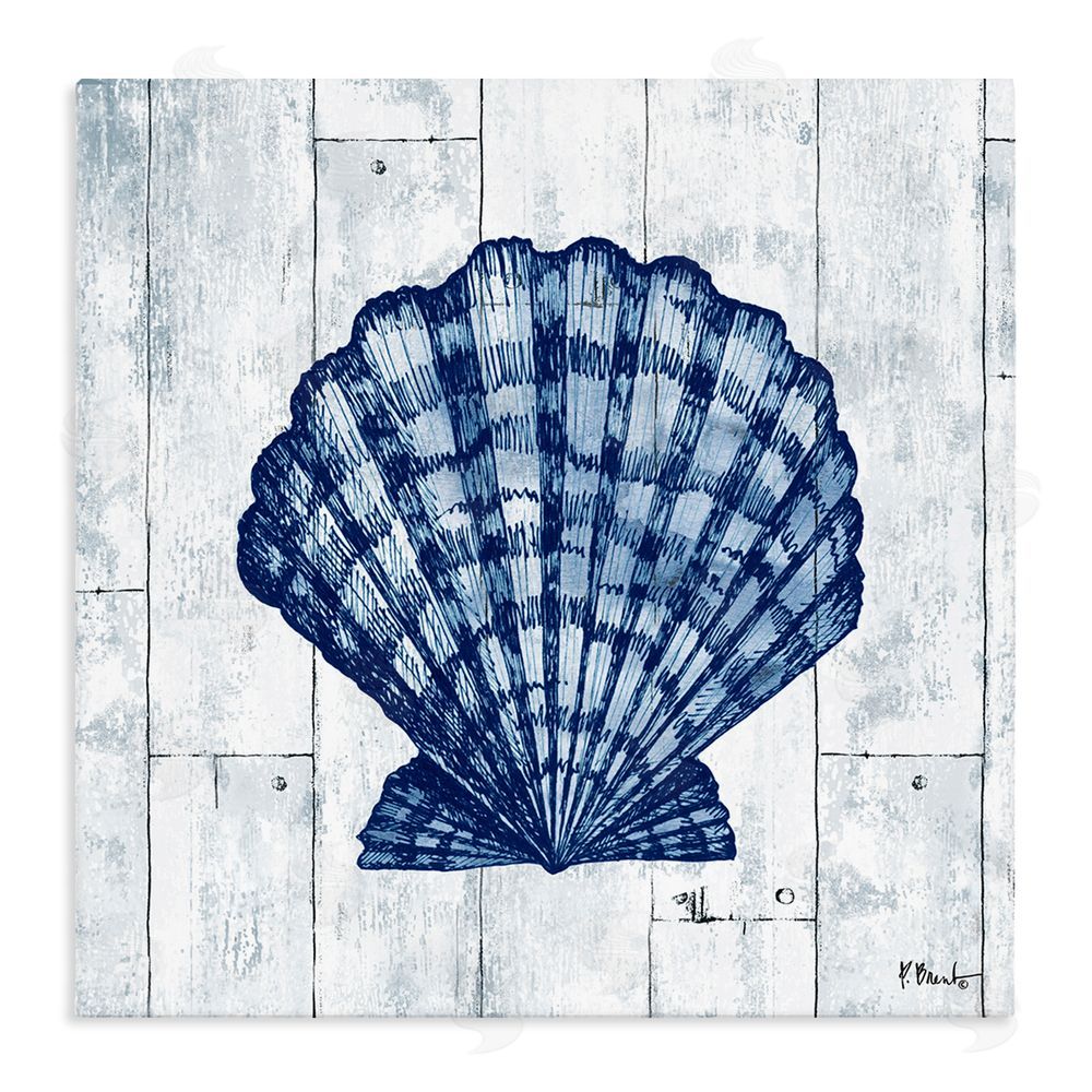 Paul Brent Coastal Timberland Scallop Stretched Canvas Wall Art