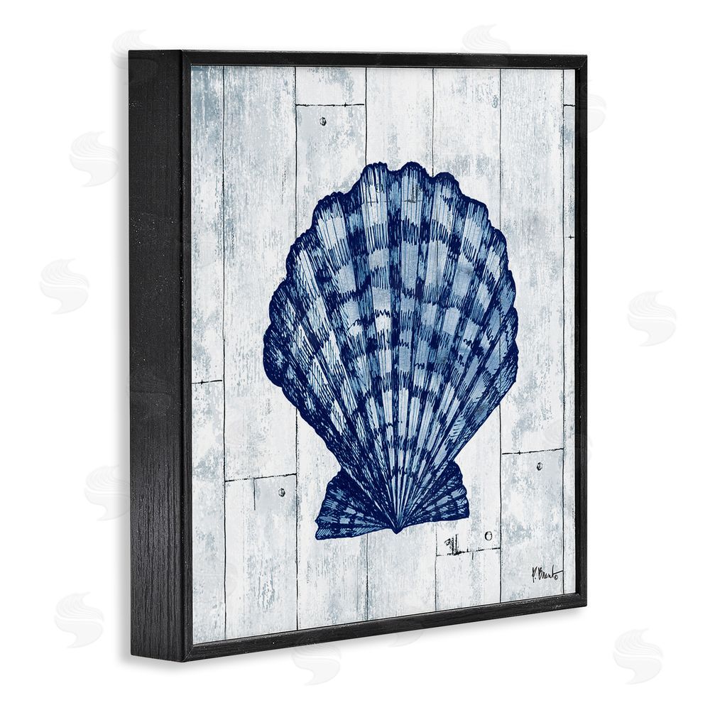 Paul Brent Coastal Timberland Scallop Black Framed Giclee Wall Art Print