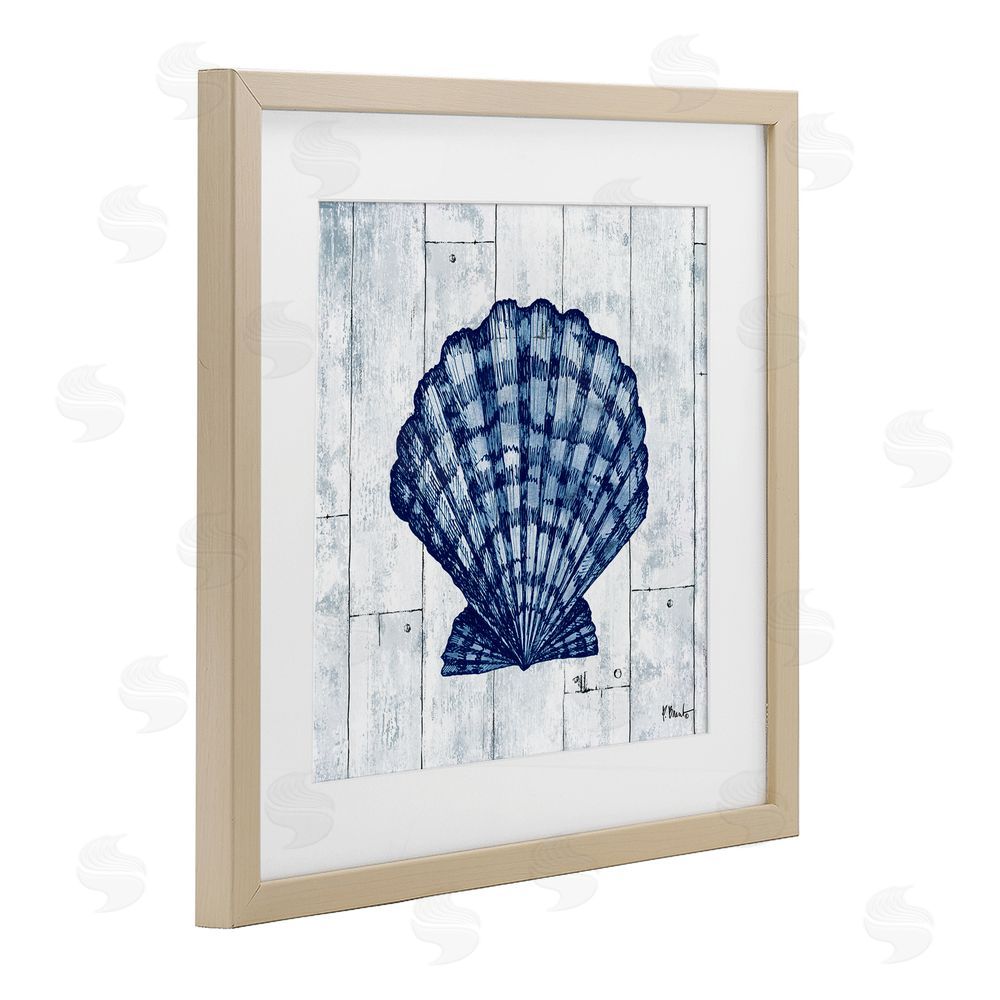 Paul Brent Coastal Timberland Scallop Brown Framed Print Under Glass Wall Art