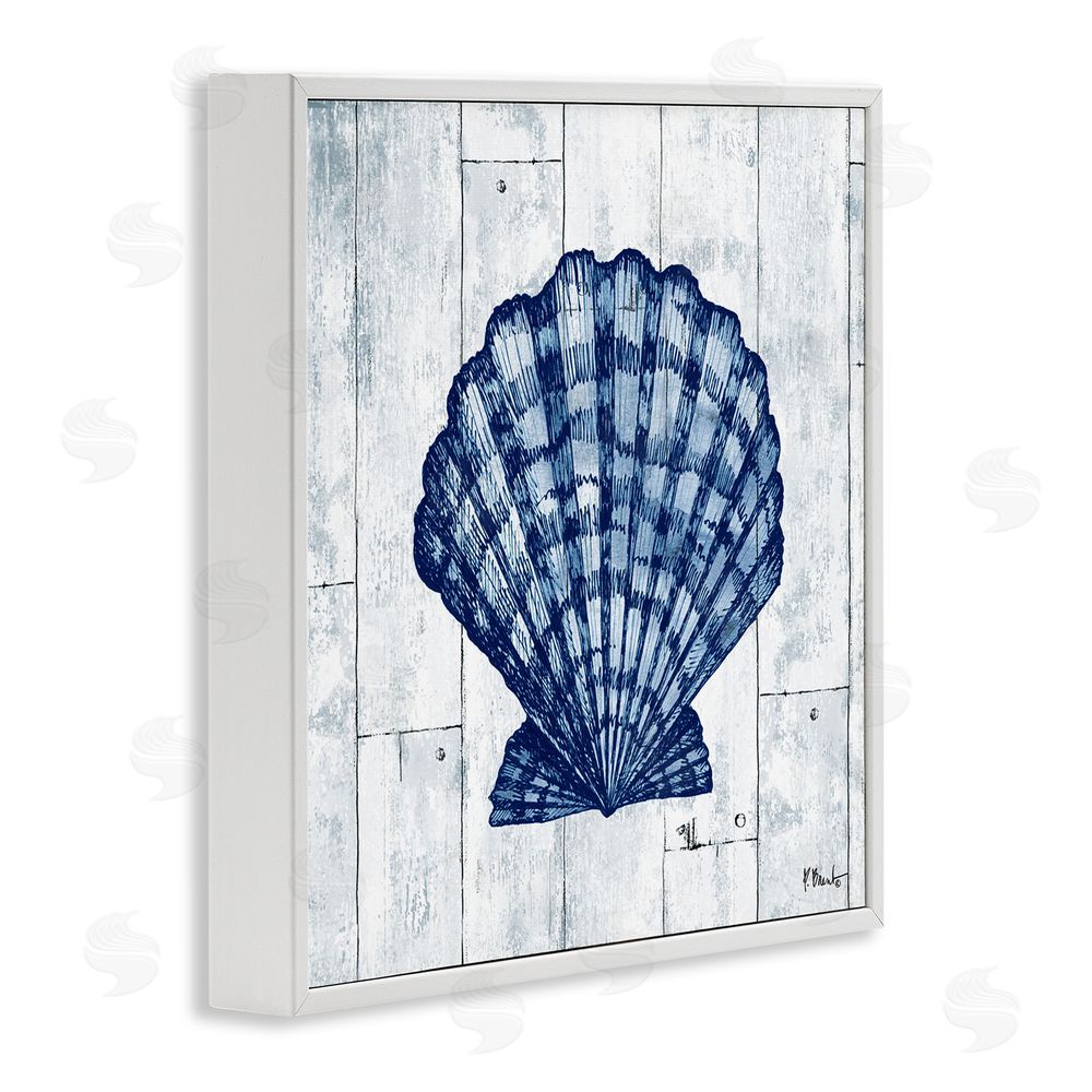 Paul Brent Coastal Timberland Scallop White Framed Giclee Wall Art Print