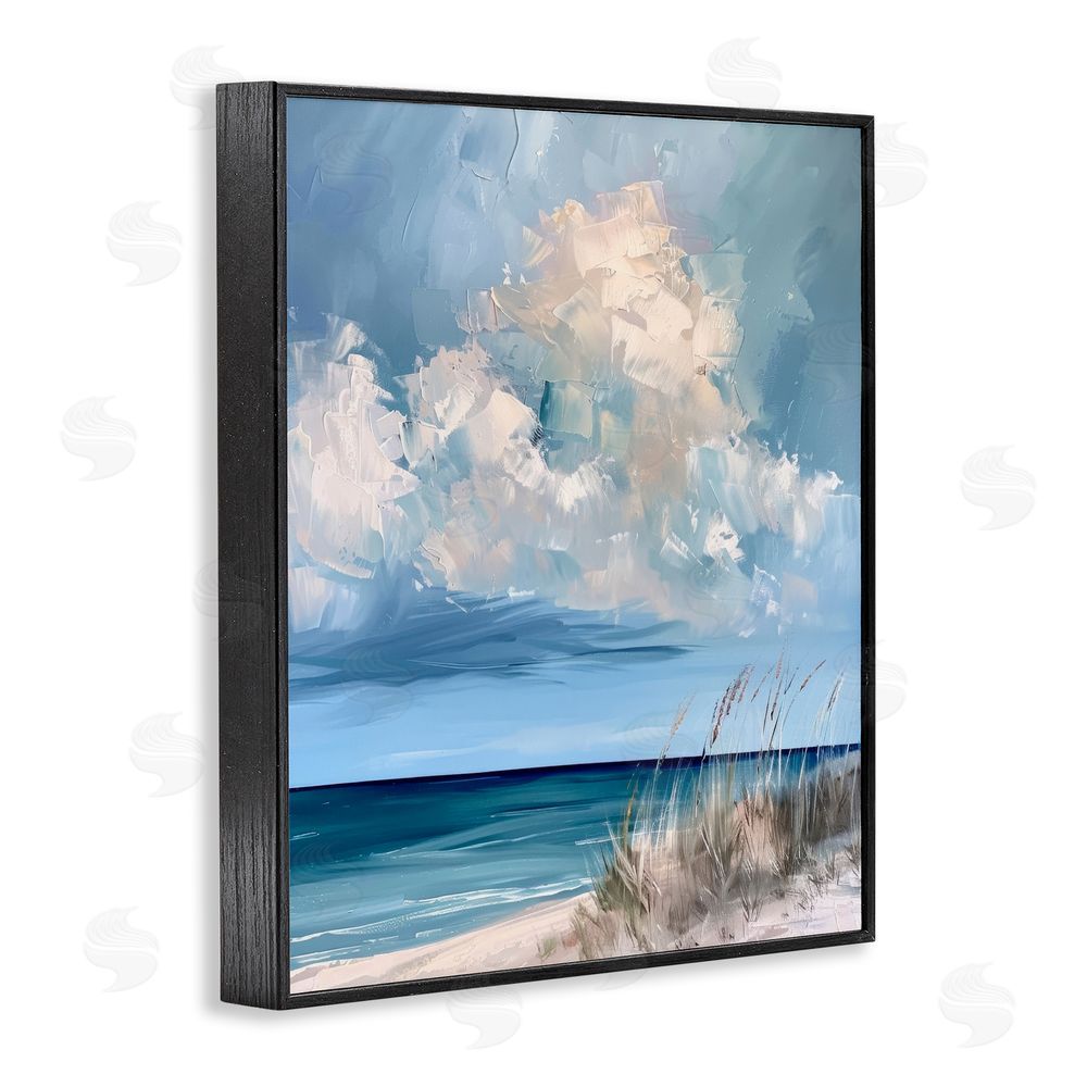 Petal Prints Design A Storm Is Coming on Beach Black Framed Giclee Wall Art Print