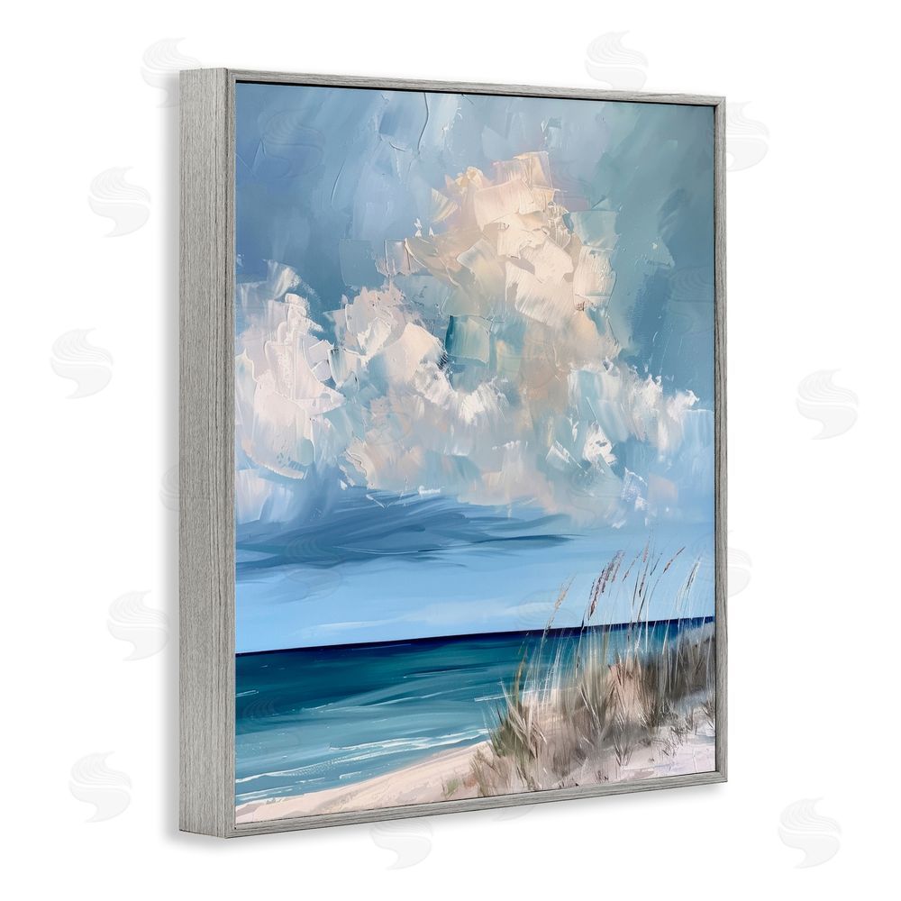 Petal Prints Design A Storm Is Coming on Beach Gray Framed Giclee Wall Art Print