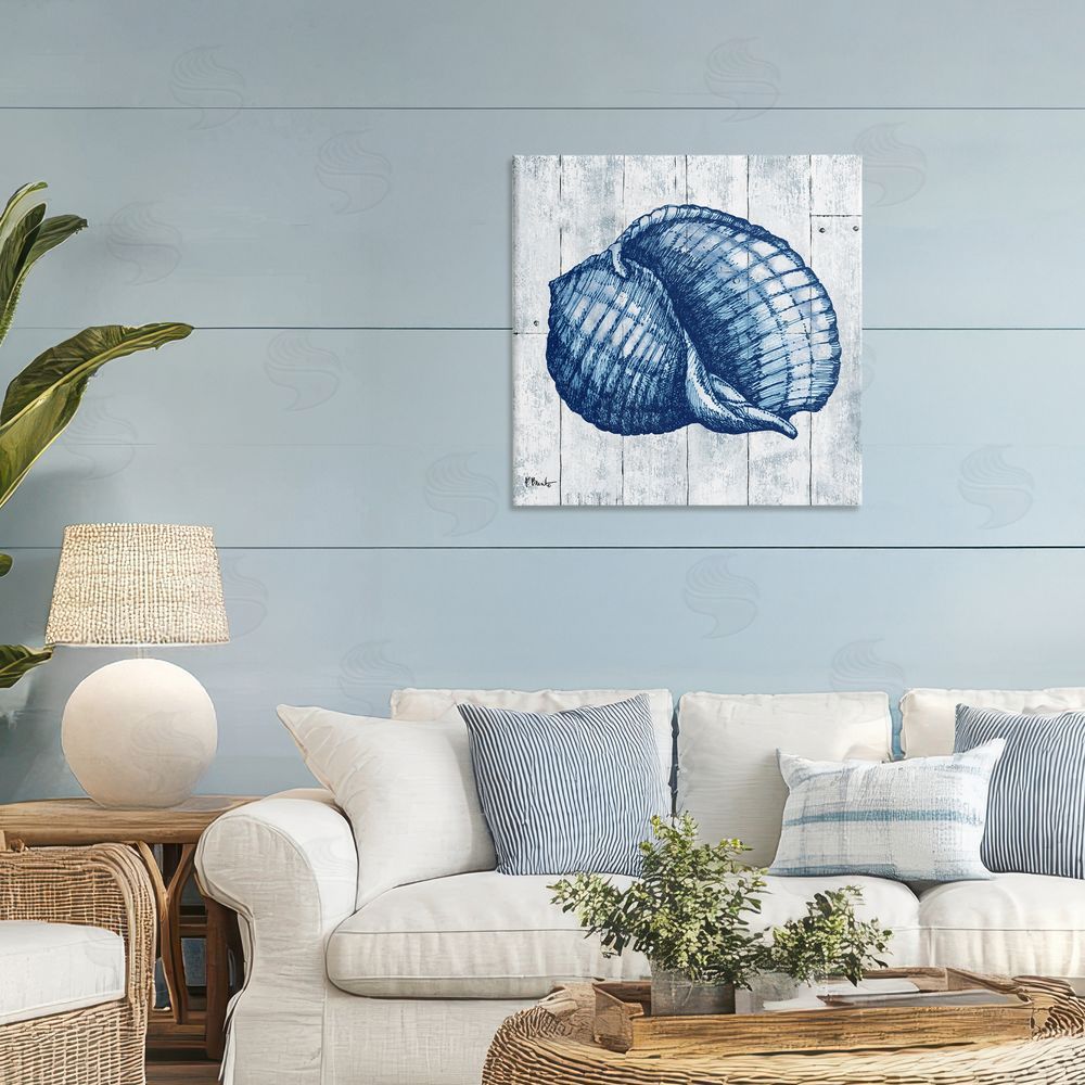 Paul Brent Coastal Timberland Shell Stretched Canvas Wall Art in Room