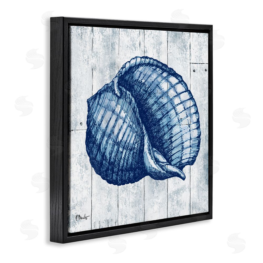 Paul Brent Coastal Timberland Shell Black Floating Frame Canvas Wall Art Print