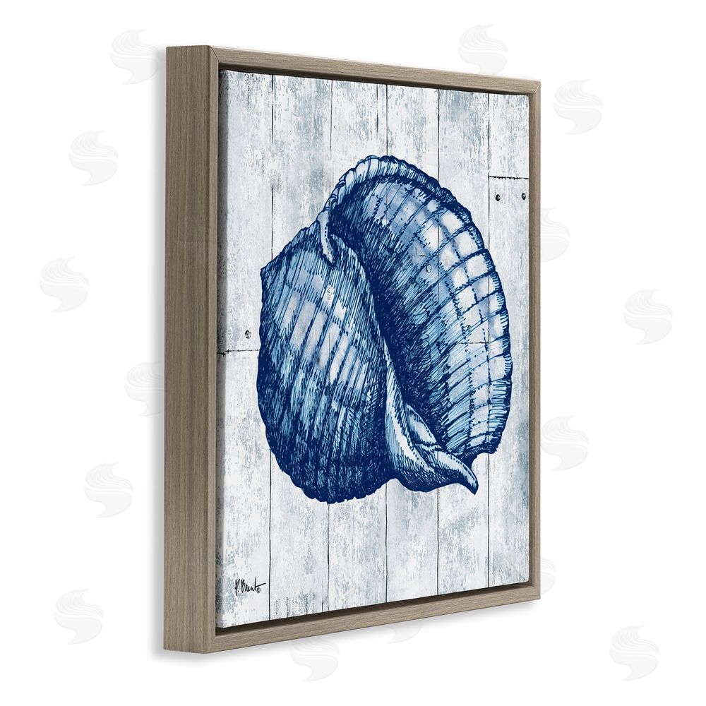 Paul Brent Coastal Timberland Shell Brown Floating Frame Canvas Wall Art Print