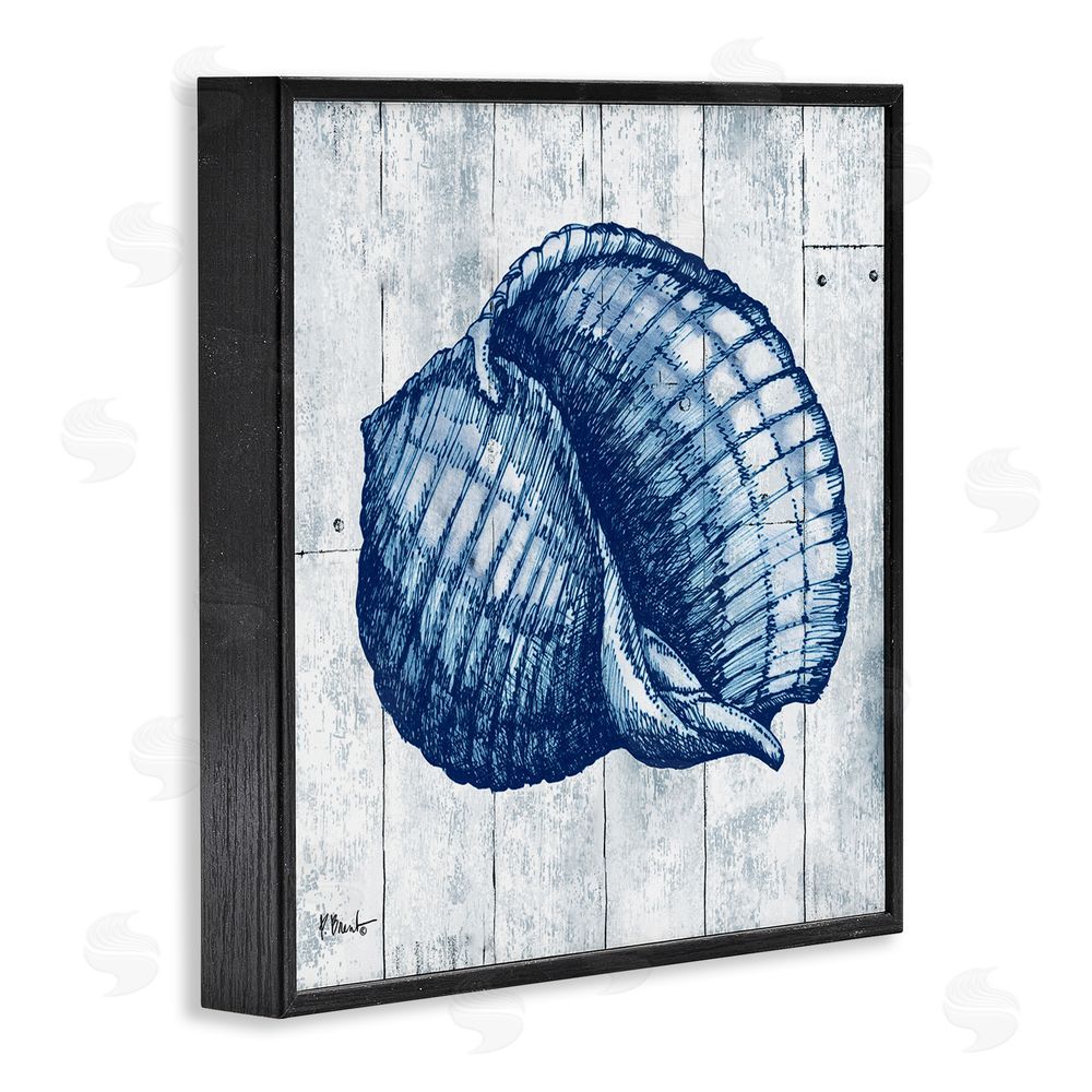 Paul Brent Coastal Timberland Shell Black Framed Giclee Wall Art Print