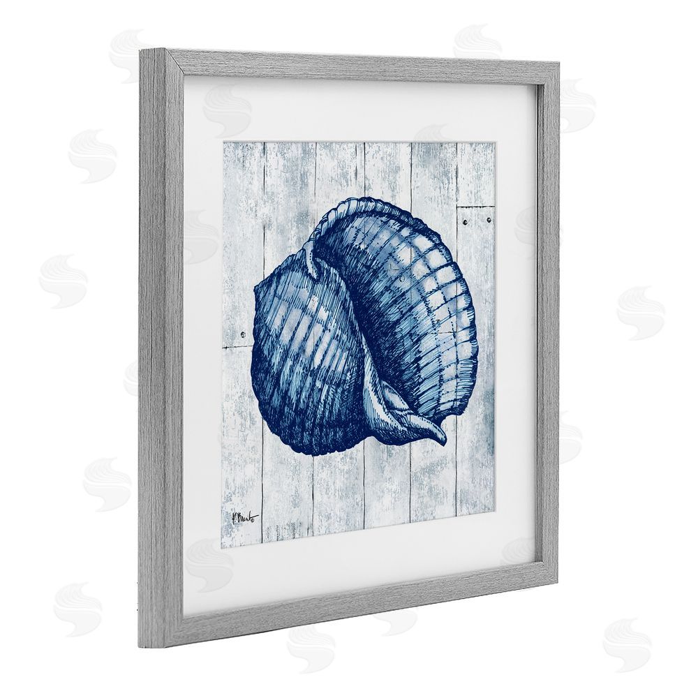 Paul Brent Coastal Timberland Shell Gray Framed Print Under Glass Wall Art