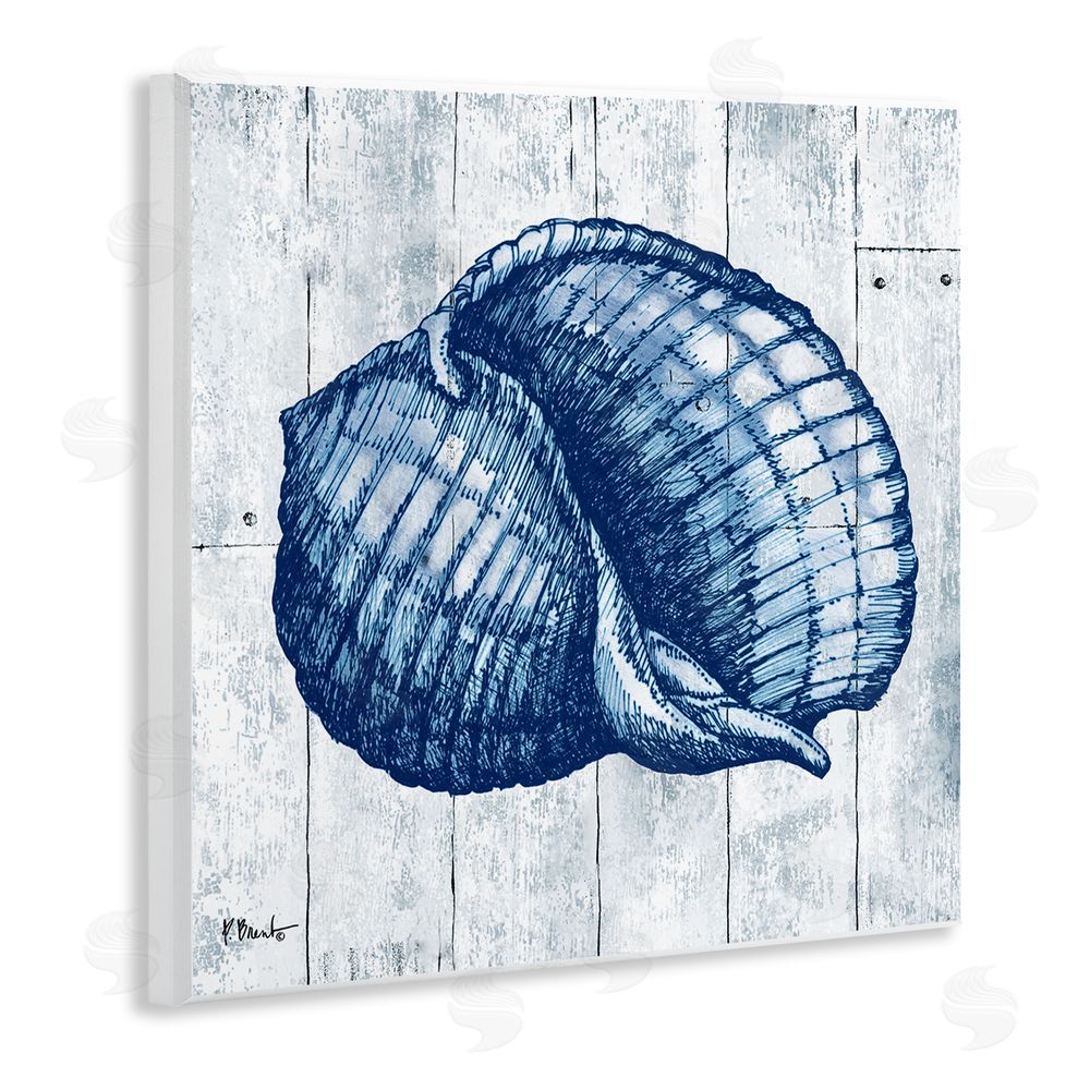 Paul Brent Coastal Timberland Shell Wall Plaque with Fixed Lithograph Print