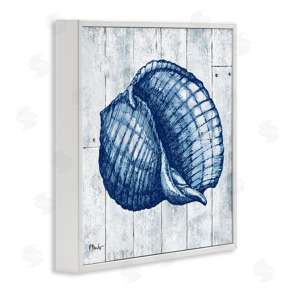 Paul Brent Coastal Timberland Shell White Framed Giclee Wall Art Print