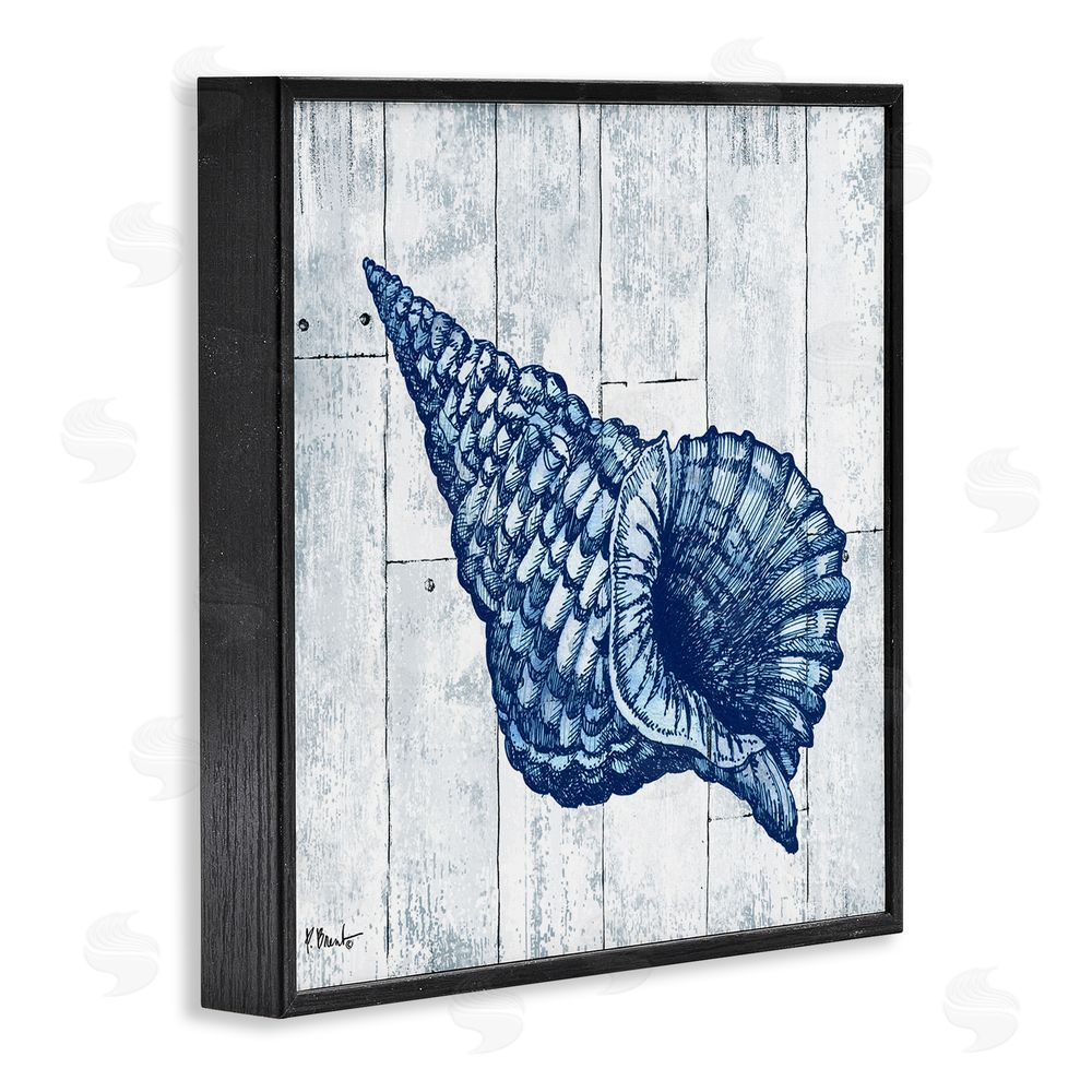 Paul Brent Coastal Timberland Conch Black Framed Giclee Wall Art Print