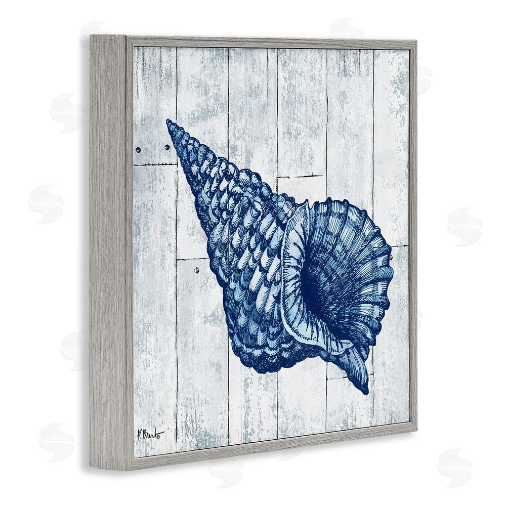 Paul Brent Coastal Timberland Conch Gray Framed Giclee Wall Art Print