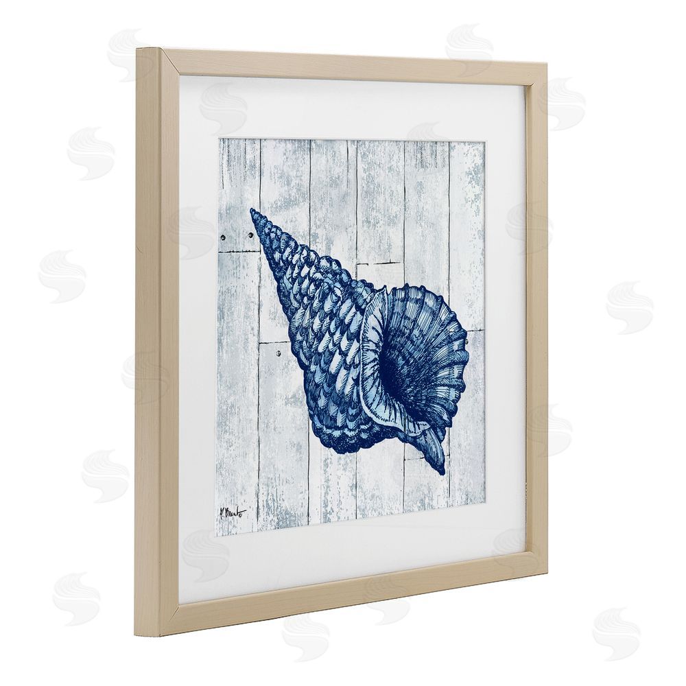 Paul Brent Coastal Timberland Conch Brown Framed Print Under Glass Wall Art